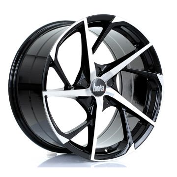 BOLA B18 BLACK POLISHED FACE 5X98-120 9.5X19 ET25-45 CB76