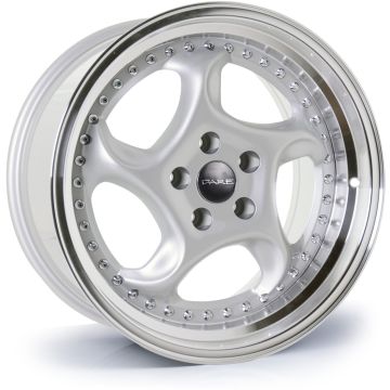 18x9.5 Dare F6 5x112 et40 CB73.1 Silver Polished Lip