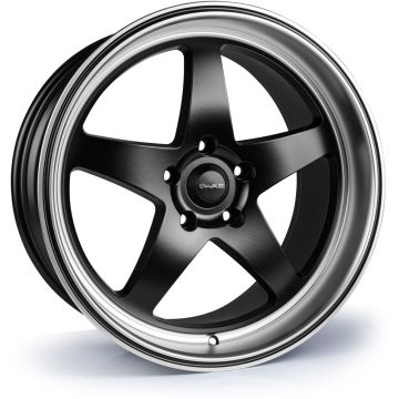 19x8.5 Dare F7 5x112 et42 CB73.1 Satin Black Polished Lip
