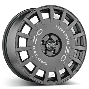 OZ Rally Racing Dark Graphite Silver Lettering 5x114 18x7 ET45 CB75