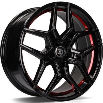 79WHEELS SV-B GLOSS BLACK RED BARREL 5X120 8.5X20 ET35 74.1