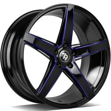 79WHEELS SV-N GLOSS BLACK BLUE MILL 5X120 8X18 ET30 72.6