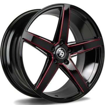 79WHEELS SV-N GLOSS BLACK RED MILL 5X120 8X18 ET30 72.6