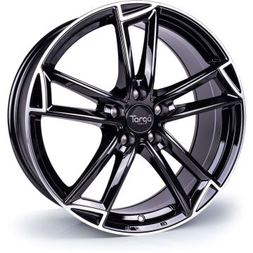 19x8.5 Targa TG3 5x120 et40 CB72.6 Gloss Black / Polished Lip