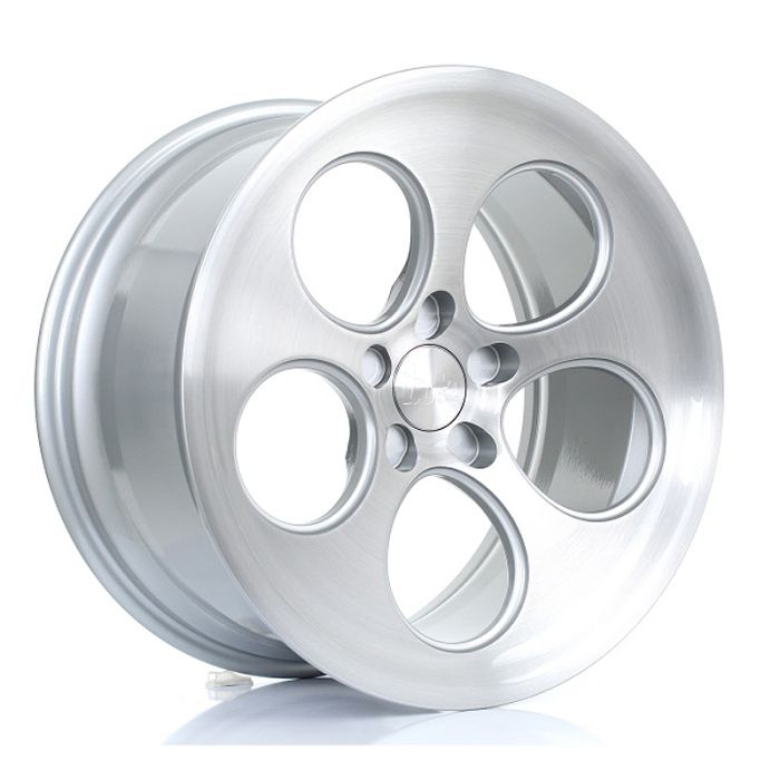 BOLA B5 SILVER BRUSHED POLISHED FACE 5X98-130 9.5X18 ET40-45 CB76 main product photo