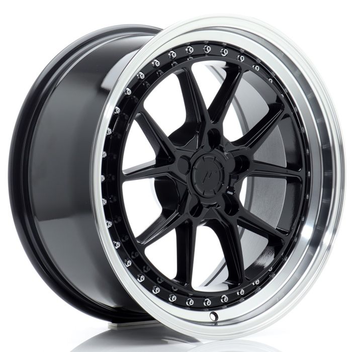 JR Wheels JR39 18x8,5 ET15-35 5H BLANK Glossy Black w/Machined Lip main product photo