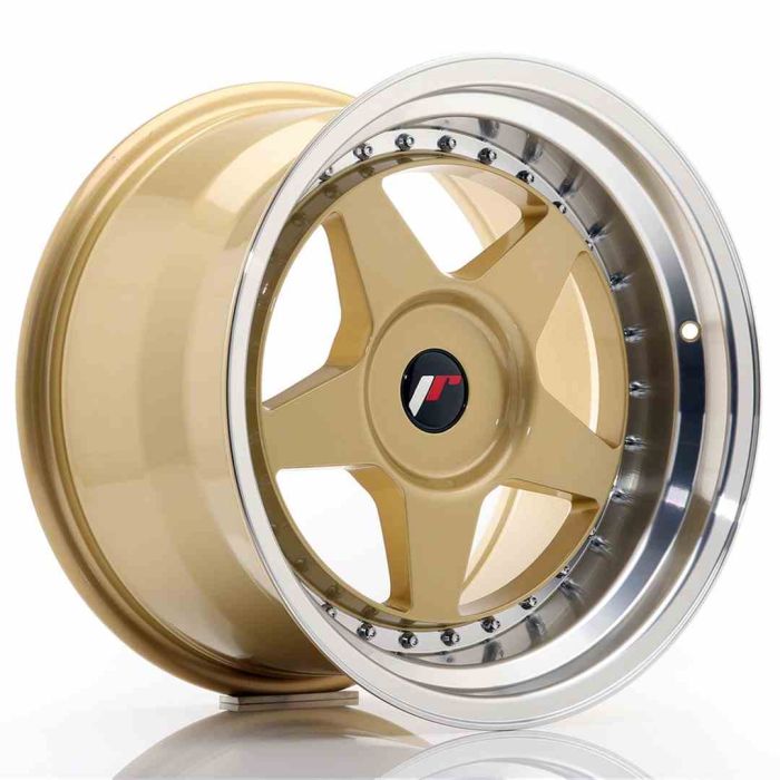 JR Wheels JR6 17x10 ET20 BLANK Gold w/Machined Lip main product photo