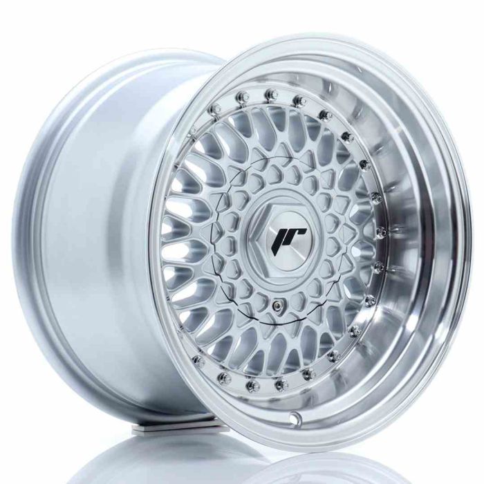 JR Wheels JR9 15x9 ET10 4x100/108 Silver w/Machined Lip+Silver Rivets main product photo