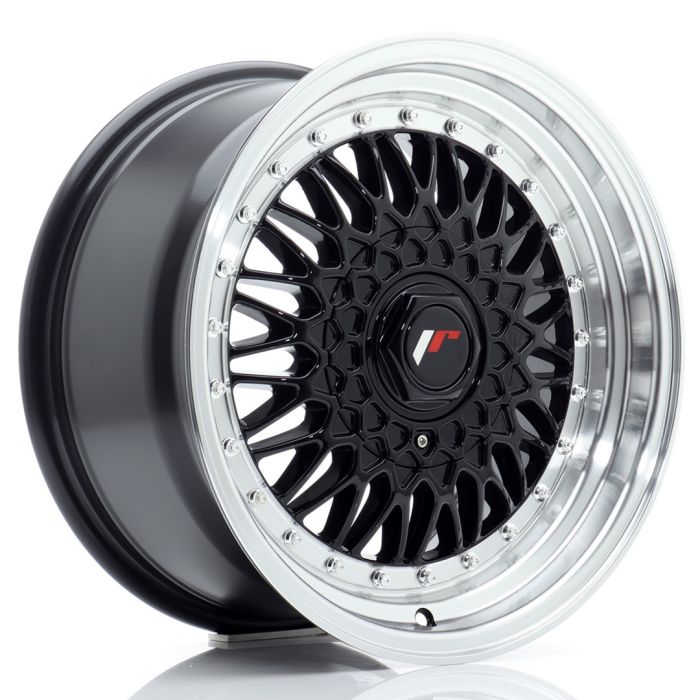 JR Wheels JR9 16x8 ET25 BLANK Gloss Black w/Machined Lip main product photo