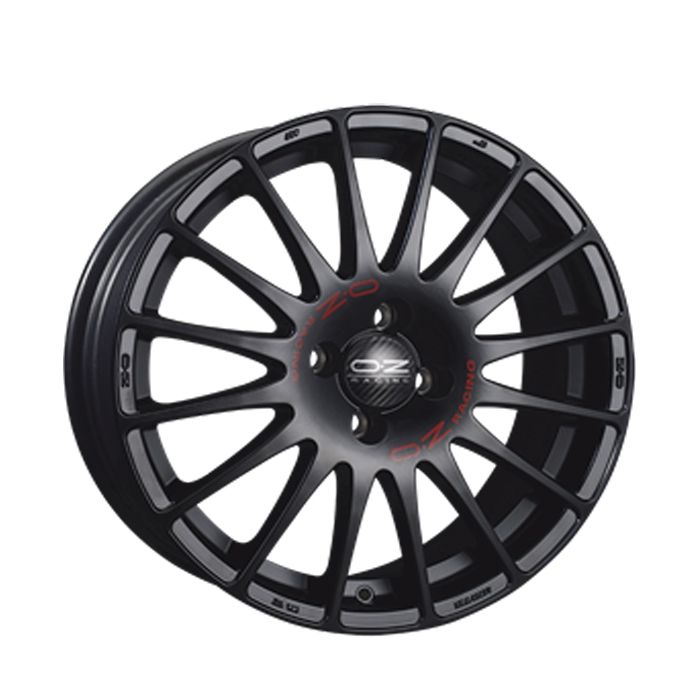 OZ Superturismo GT Matt Black Red Lettering 5x112 18x8 ET35 CB75 main product photo