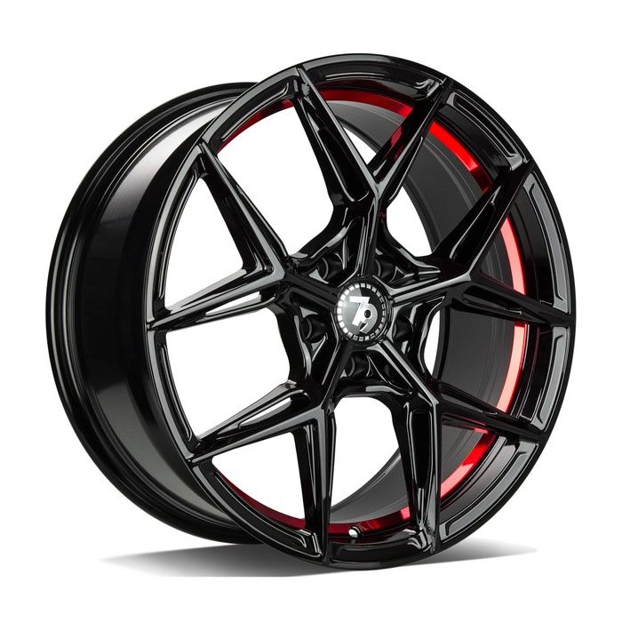 79WHEELS SCF-B GLOSS BLACK RED BARREL 5X108 8X18 ET35 66.6 main product photo