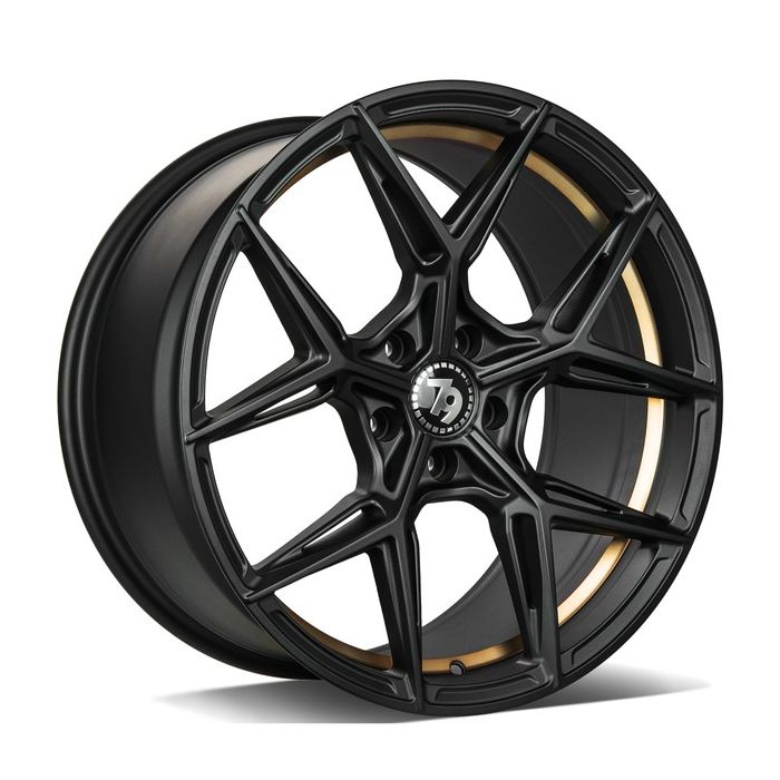 79WHEELS SCF-B MATT BLACK GOLD BARREL 5X120 9.5X19 ET35 72.6 main product photo