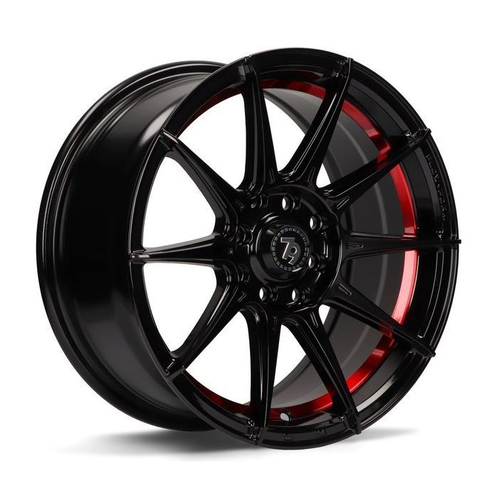 79WHEELS SCF-F GLOSS BLACK RED BARREL 4X100-114.3 7X15 ET35 67.1 main product photo