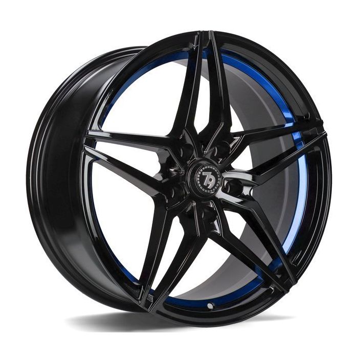 79WHEELS SV-A GLOSS BLACK BLUE BARREL 5X112 7.5X17 ET40 66.6 main product photo