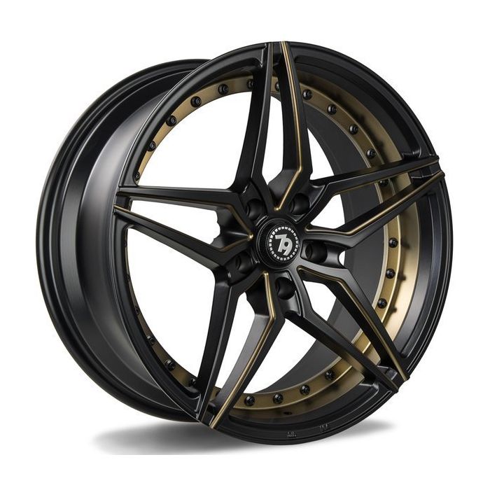 79WHEELS SV-AR MATT BLACK GOLD MILL 5X112 8.5X19 ET35 66.6 main product photo
