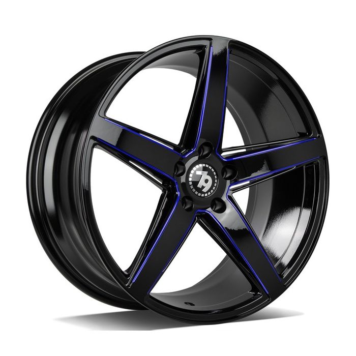79WHEELS SV-N GLOSS BLACK BLUE MILL 5X120 8X18 ET30 72.6 main product photo