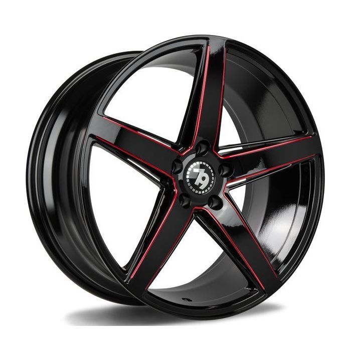 79WHEELS SV-N GLOSS BLACK RED MILL 5X120 8X18 ET30 72.6 main product photo