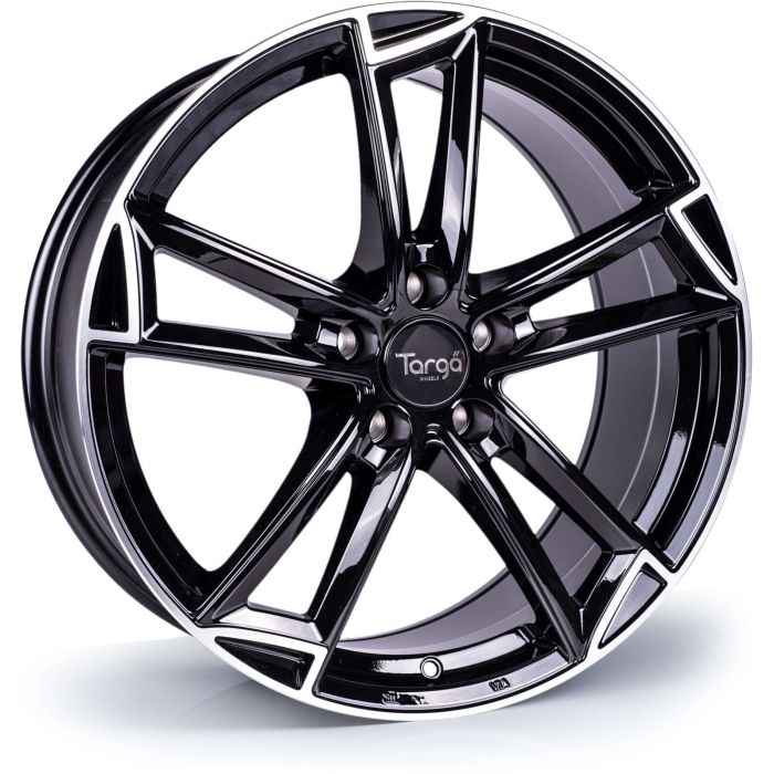 18x8 Targa TG3 5x112 et42 CB73.1 Gloss Black / Polished Lip main product photo