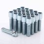 Set of 10 SILVER star bolts 40mm 14x1.5 + Key